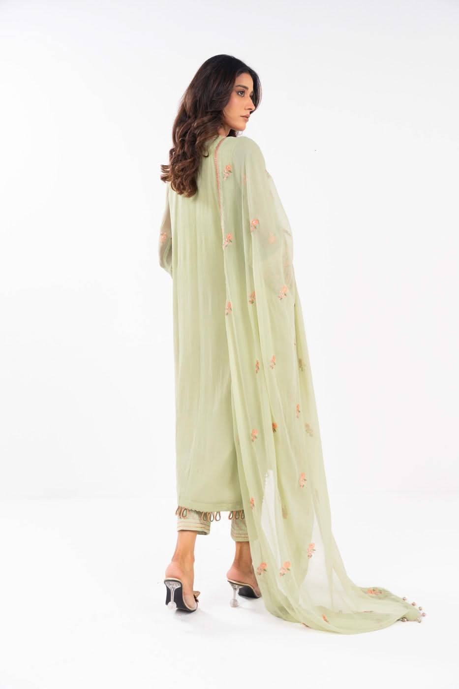 AlKaram | Festive Summer 25 | FC-22I-25-Pistachio by Maria Faisal - Registered Vendor of : Alkaram - type : Ladies Clothes - 100% original wedding dresses