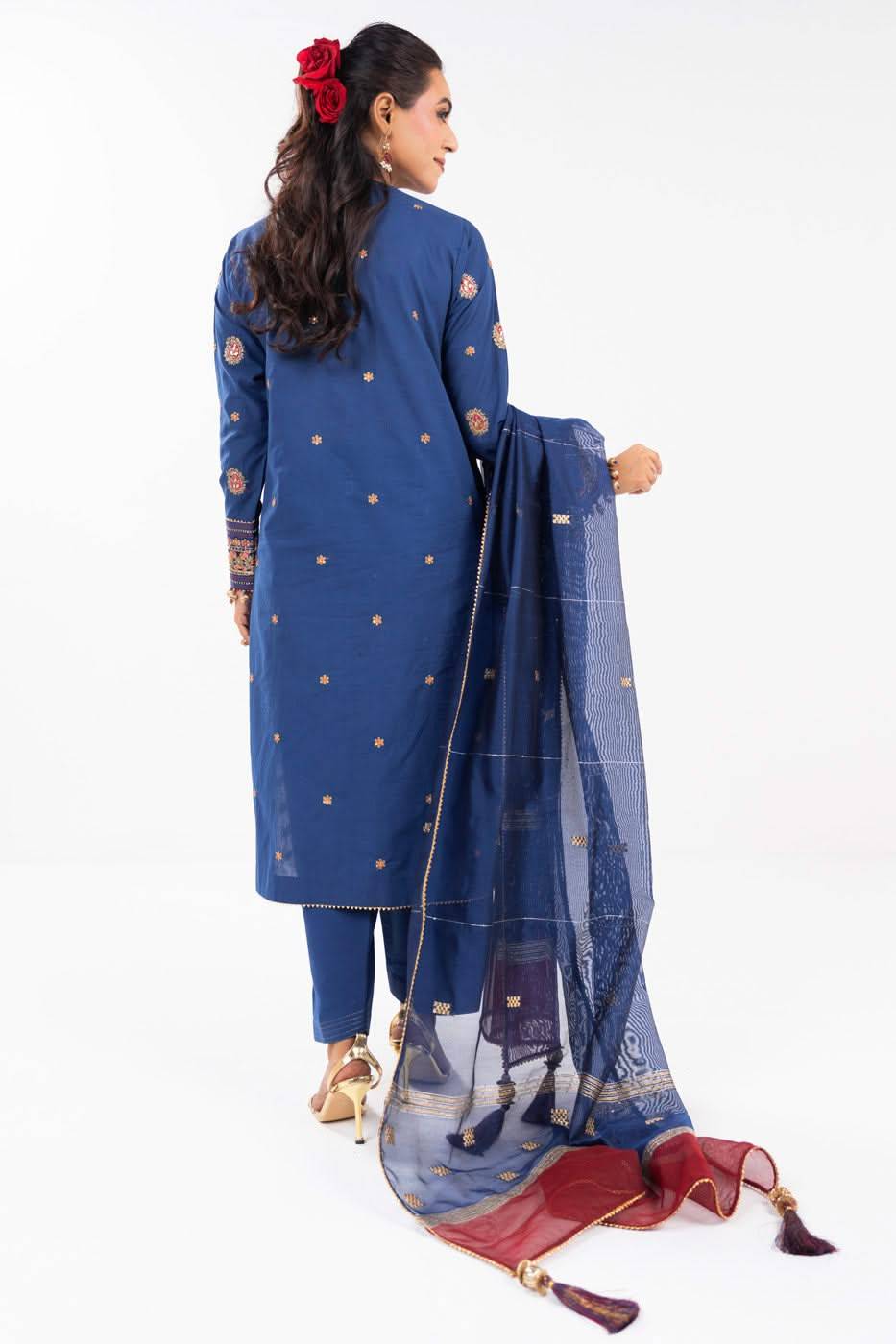 AlKaram | Festive Summer 25 | FC-2A-25-Dark Blue by Maria Faisal - Registered Vendor of : Alkaram - type : Ladies Clothes - 100% original wedding dresses