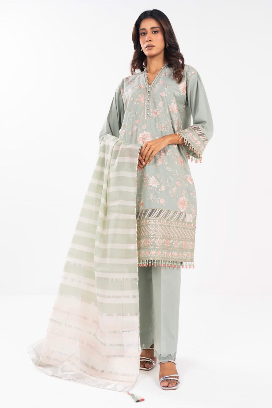 AlKaram | Festive Summer 25 | FC-33N-25-MINT by Maria Faisal - Registered Vendor of : Alkaram - type : Ladies Clothes - 100% original wedding dresses