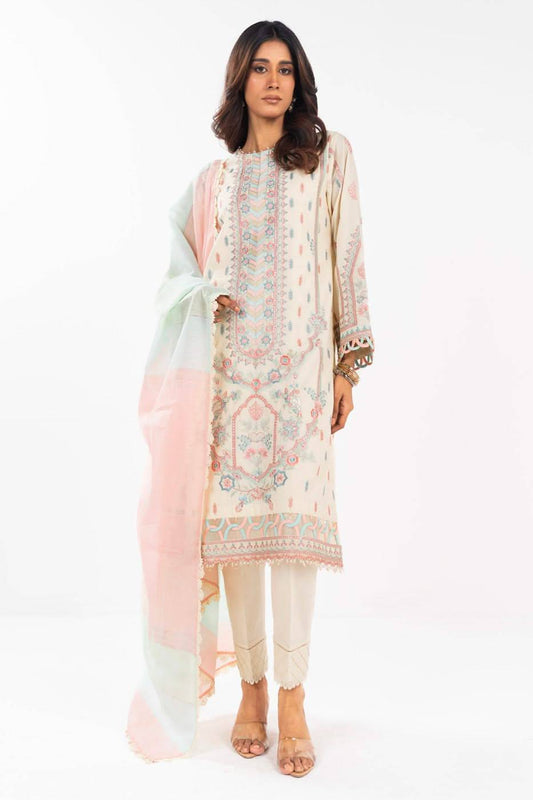 AlKaram | Festive Summer 25 | FC-3A-25-Cream by Maria Faisal - Registered Vendor of : Alkaram - type : Ladies Clothes - 100% original wedding dresses