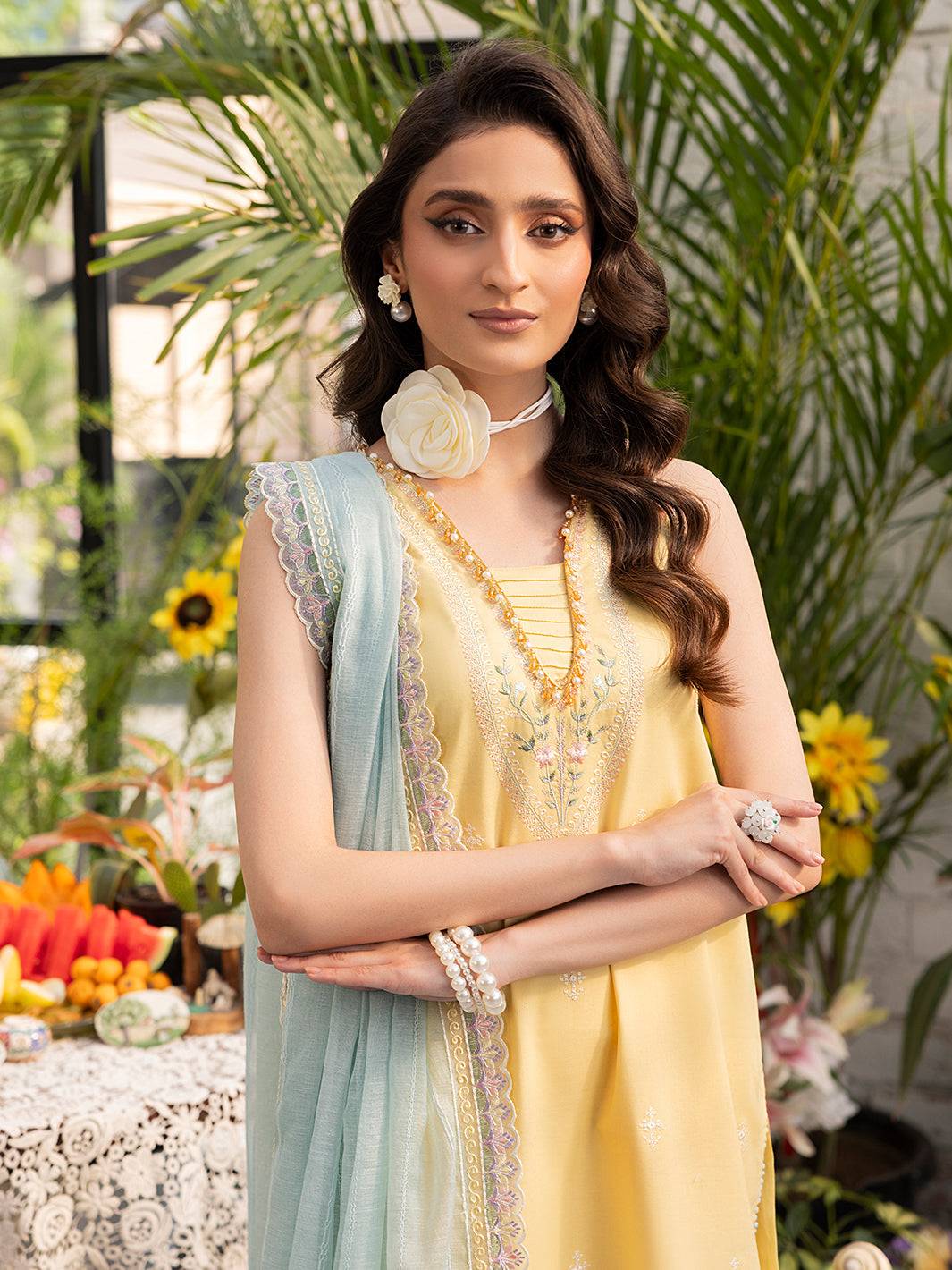 Izel | Meadow Muse Embroidered Lawn 25 | FLEURIS by Maria Faisal - Registered Vendor of : Izel - type : Ladies Clothes - 100% original wedding dresses