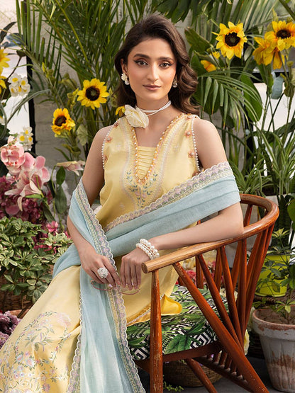 Izel | Meadow Muse Embroidered Lawn 25 | FLEURIS by Maria Faisal - Registered Vendor of : Izel - type : Ladies Clothes - 100% original wedding dresses