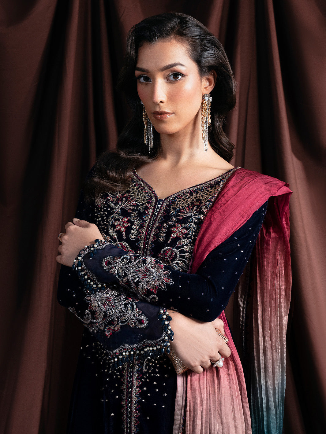 Faiza Faisal | Solene Luxury Velvets | ECLAT - Formal Dress - available at Maria Faisal in UK and USA.