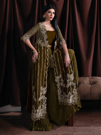 Faiza Faisal | Solene Luxury Velvets | EVANIA - Formal Dress - available at Maria Faisal in UK and USA.