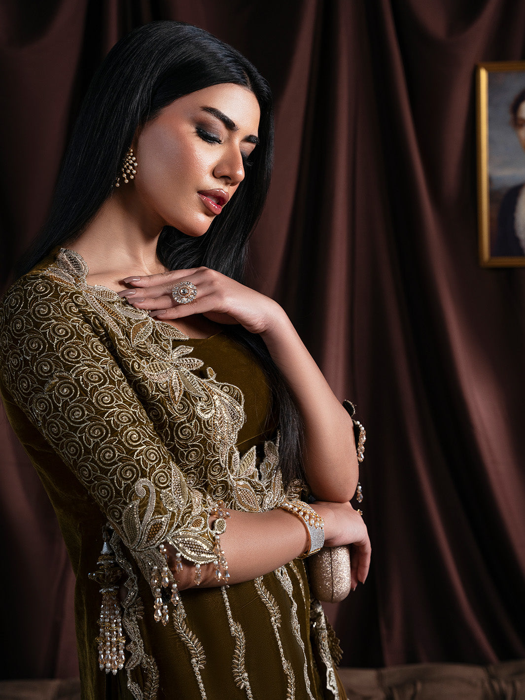 Faiza Faisal | Solene Luxury Velvets | EVANIA - Formal Dress - available at Maria Faisal in UK and USA.