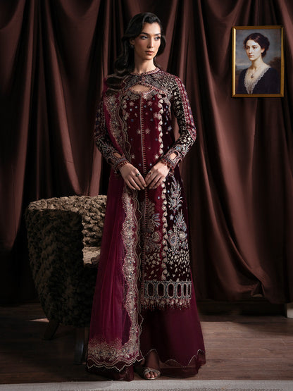 Faiza Faisal | Solene Luxury Velvets | RAVENA - Formal Dress - available at Maria Faisal in UK and USA.