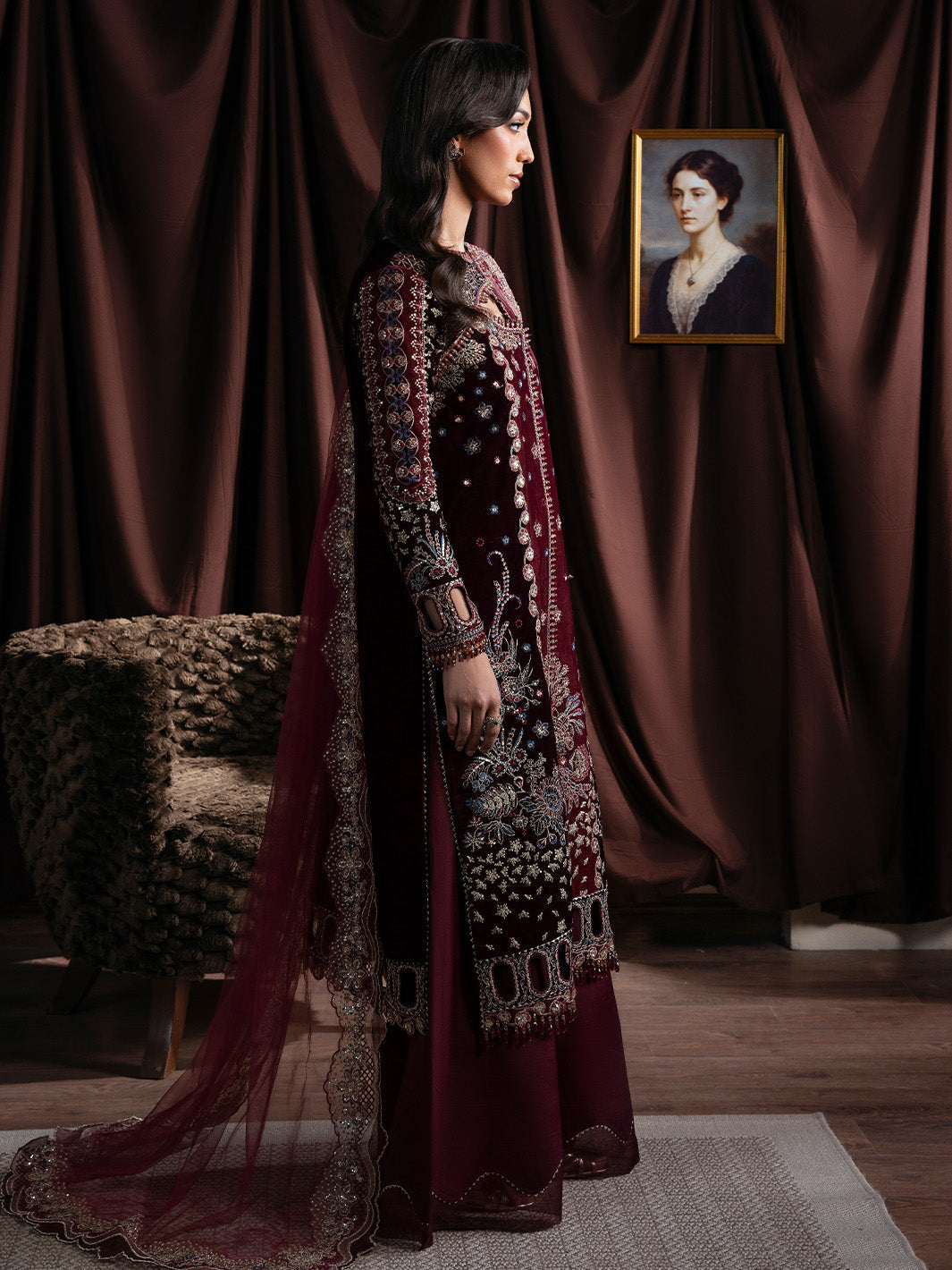 Faiza Faisal | Solene Luxury Velvets | RAVENA - Formal Dress - available at Maria Faisal in UK and USA.