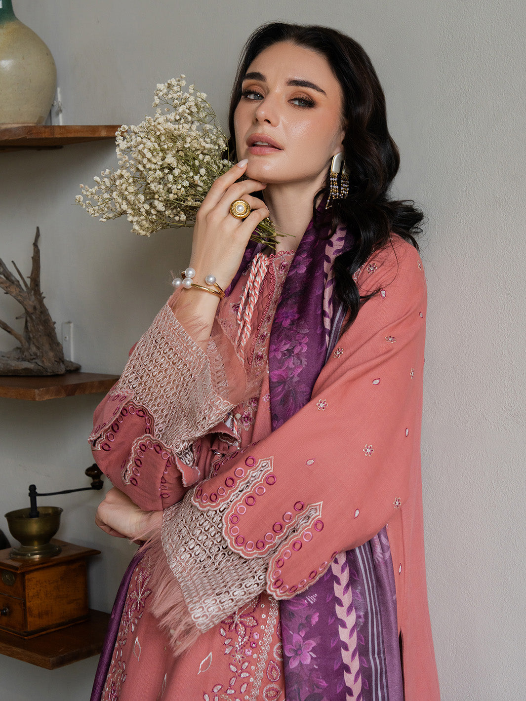 ROSEATE – authentic Pakistani dress from the Dastaan Khaddar 25 collection for women in the UK