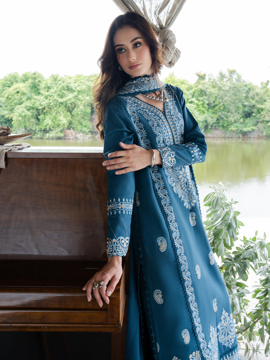 Faiza Faisal | Hoor Karandi | ESHAL - Luxury Dress - available at Maria Faisal in UK and USA.