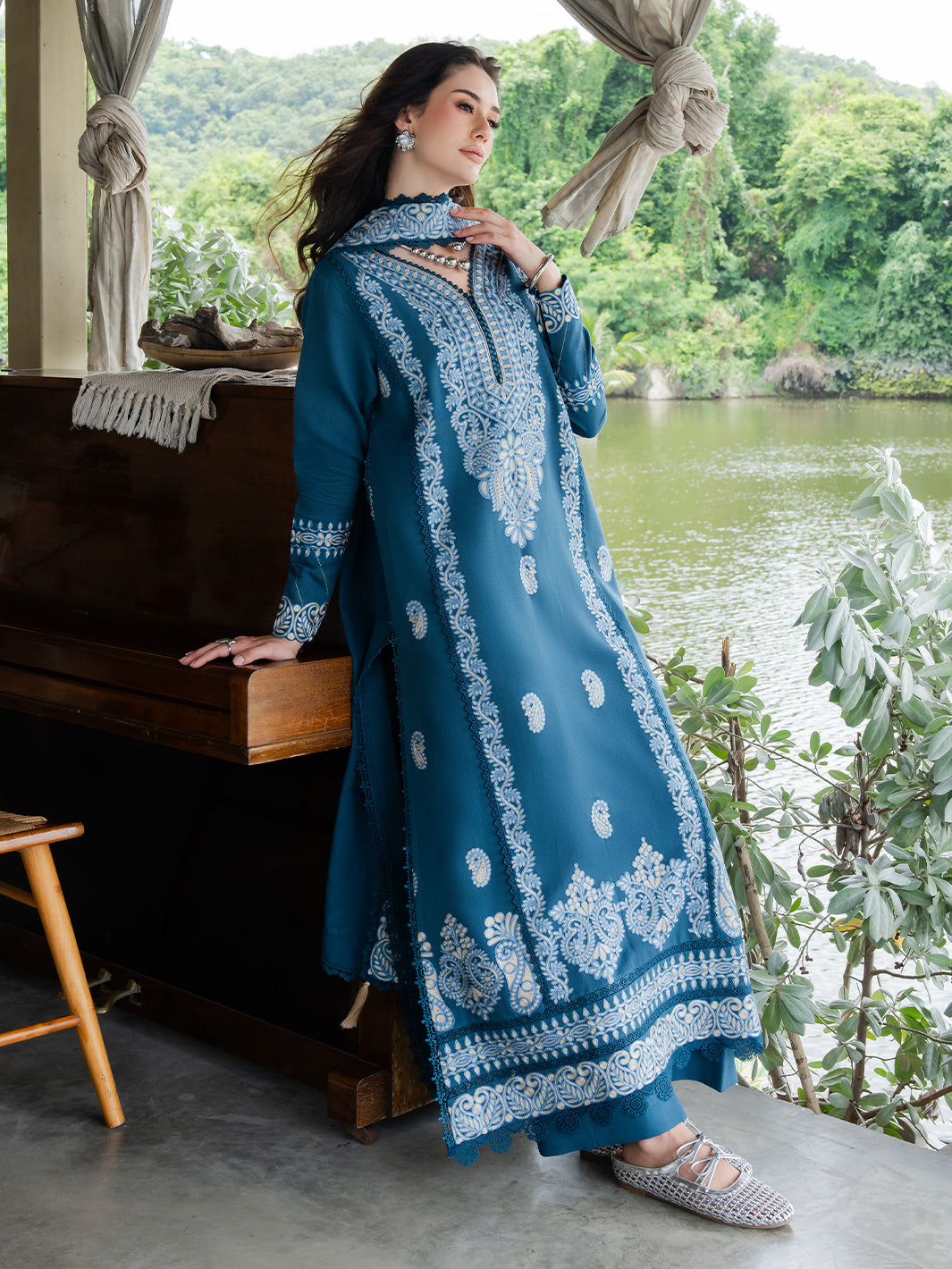 Faiza Faisal | Hoor Karandi | ESHAL - Luxury Dress - available at Maria Faisal in UK and USA.