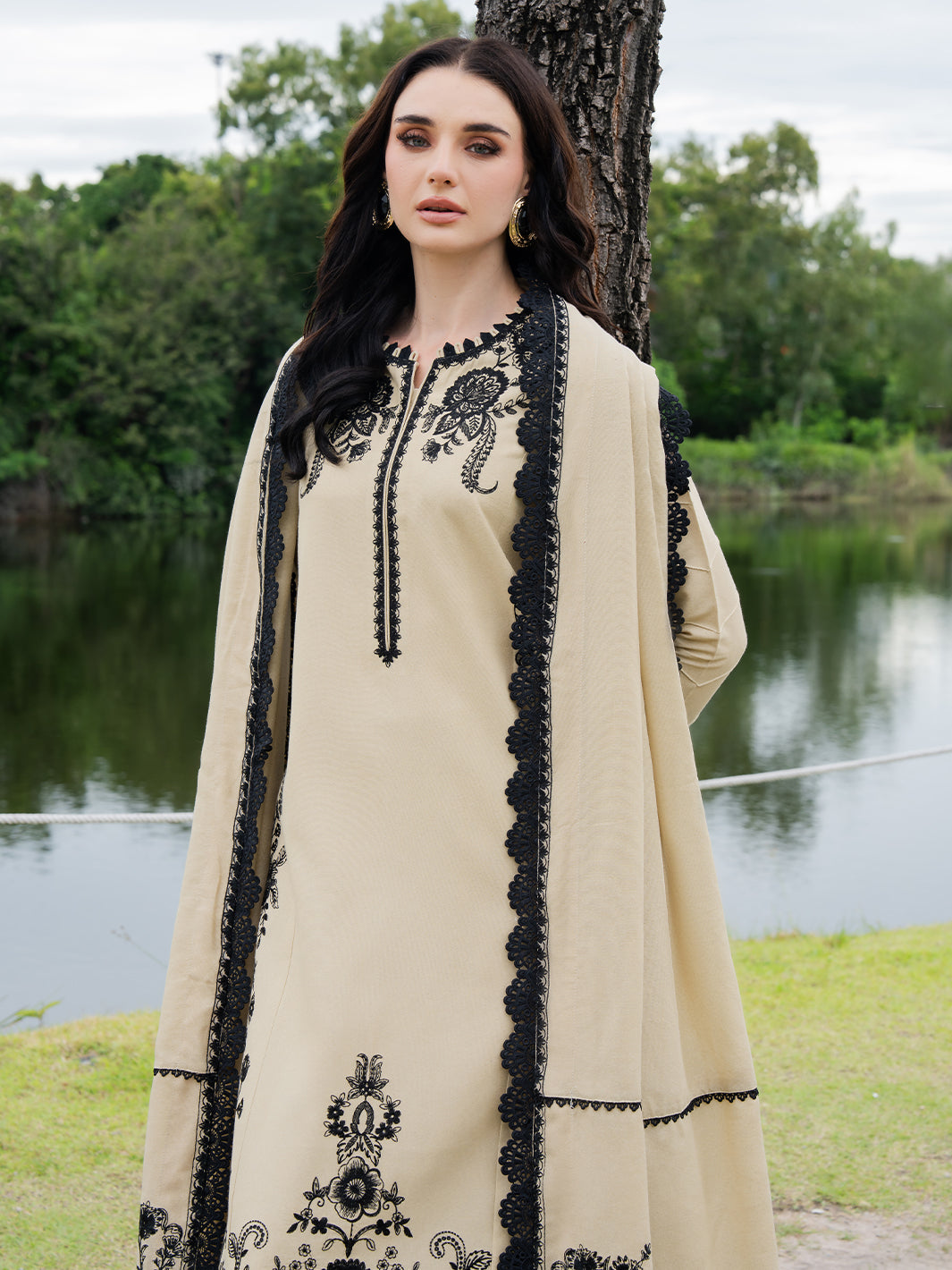 Faiza Faisal | Hoor Karandi | ALAYNA - Luxury Dress - available at Maria Faisal in UK and USA.