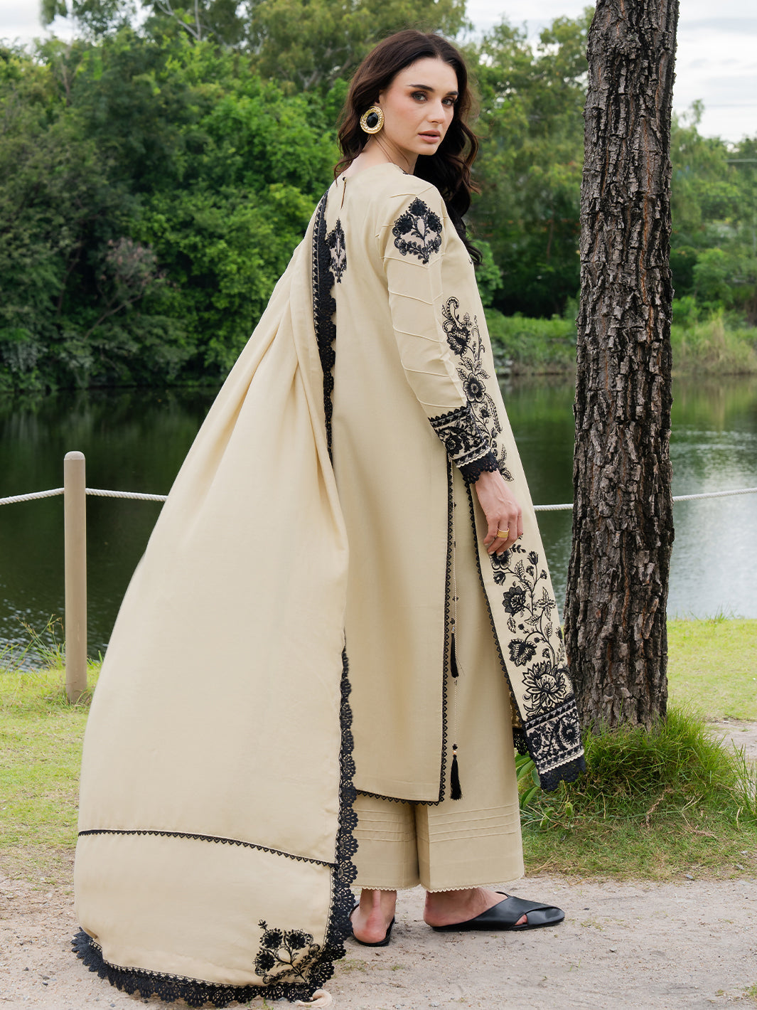 Faiza Faisal | Hoor Karandi | ALAYNA - Luxury Dress - available at Maria Faisal in UK and USA.