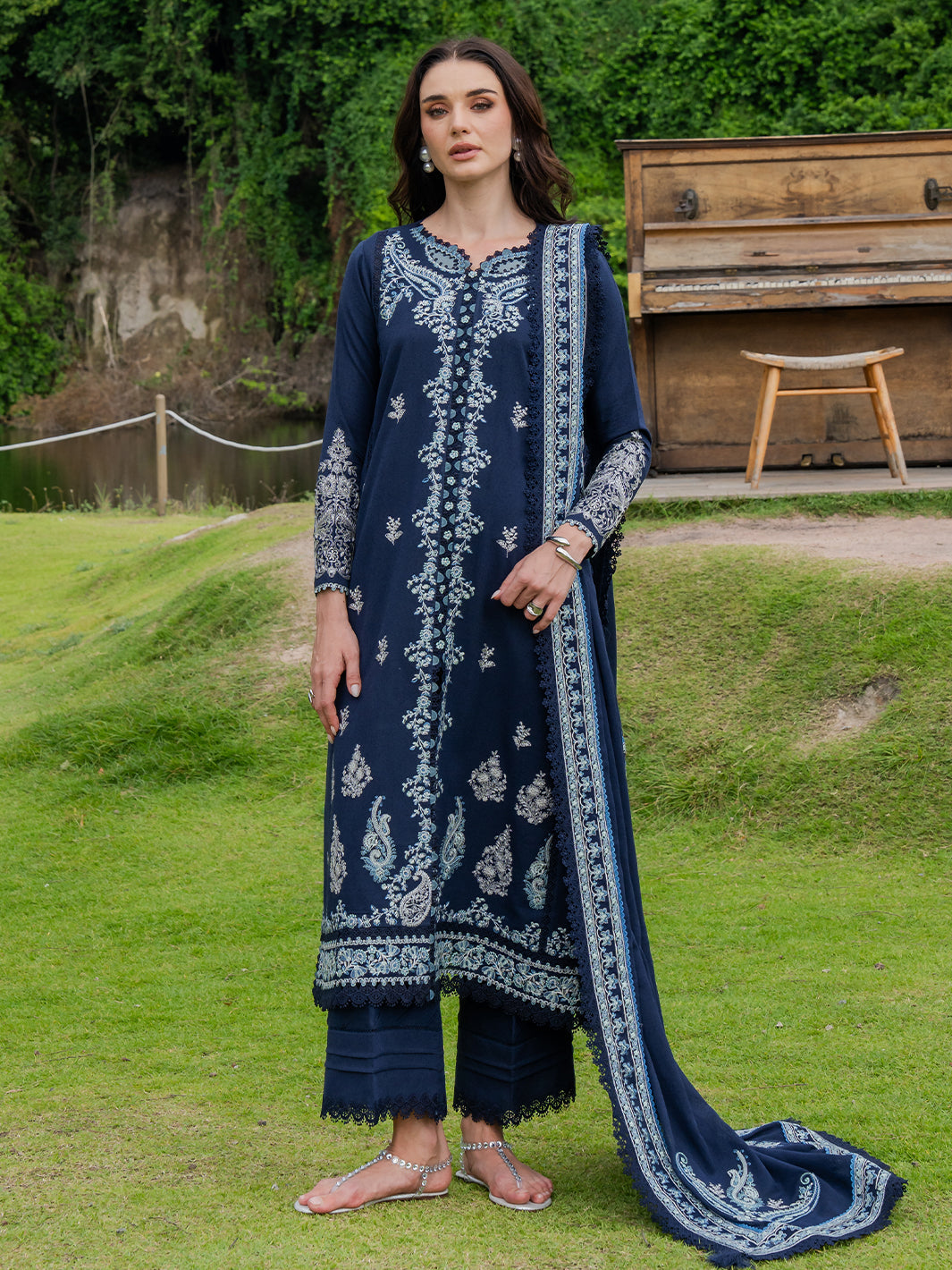 Faiza Faisal | Hoor Karandi | HANEEN - Luxury Dress - available at Maria Faisal in UK and USA.