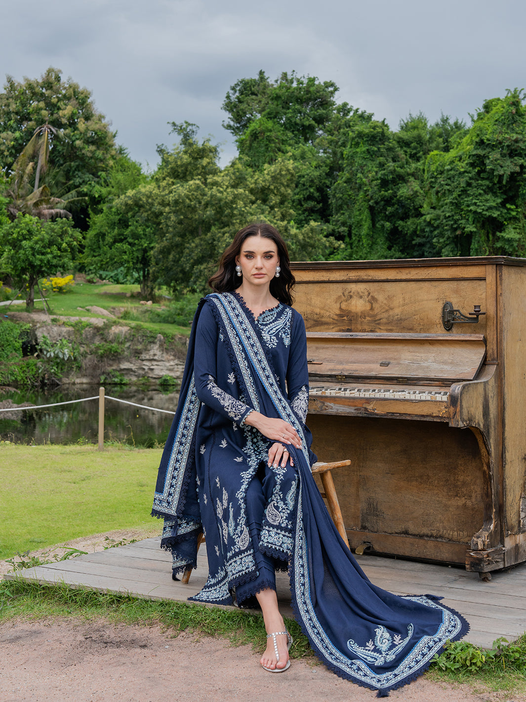 Faiza Faisal | Hoor Karandi | HANEEN - Luxury Dress - available at Maria Faisal in UK and USA.
