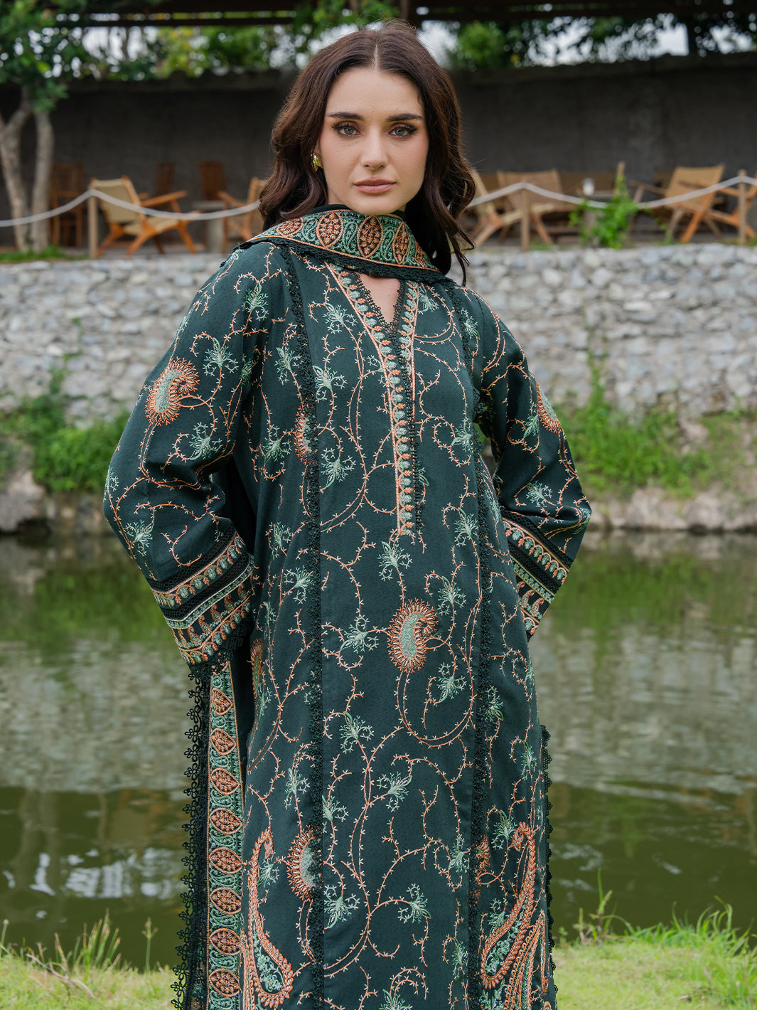Faiza Faisal | Hoor Karandi | ZAREYA - Luxury Dress - available at Maria Faisal in UK and USA.