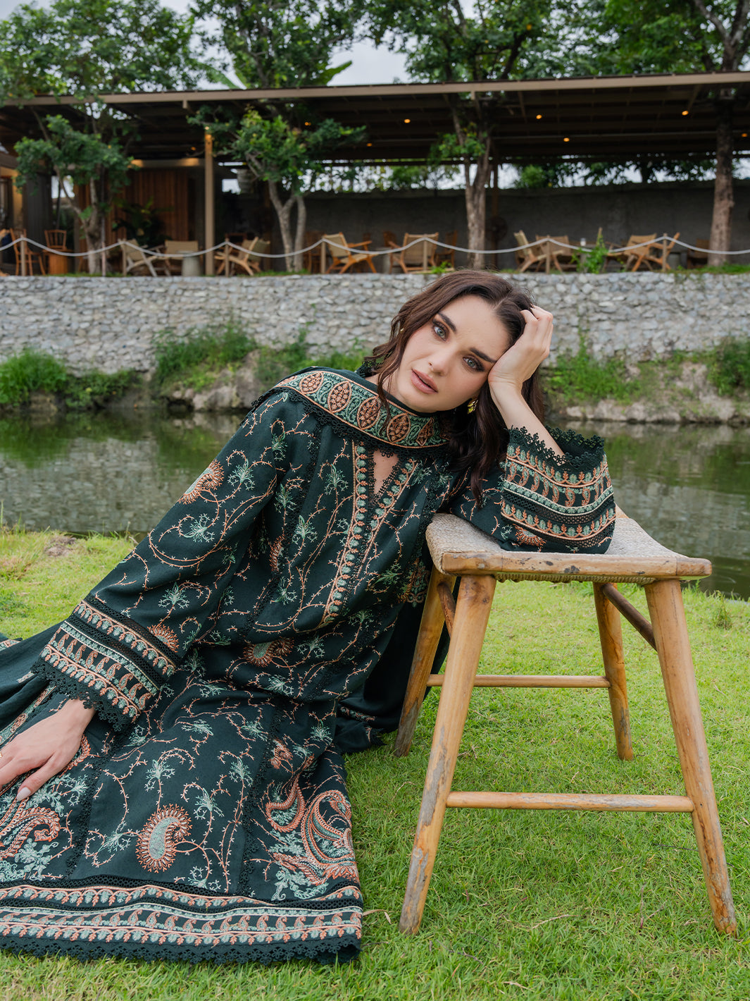 Faiza Faisal | Hoor Karandi | ZAREYA - Luxury Dress - available at Maria Faisal in UK and USA.