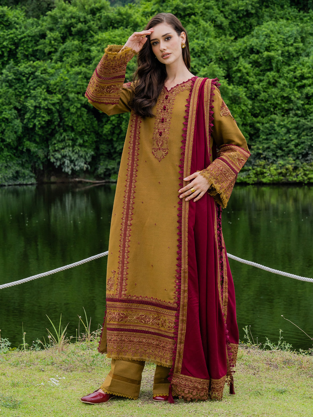 Faiza Faisal | Hoor Karandi | AZIRA - Luxury Dress - available at Maria Faisal in UK and USA.