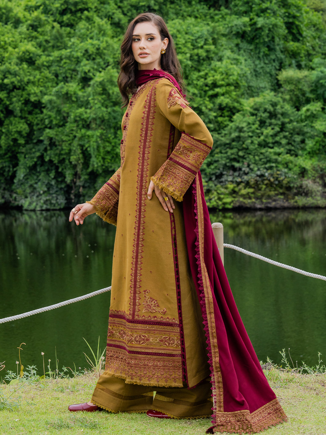 Faiza Faisal | Hoor Karandi | AZIRA - Luxury Dress - available at Maria Faisal in UK and USA.