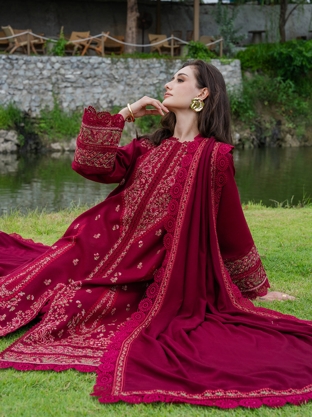Faiza Faisal | Hoor Karandi | MAHIRA - Luxury Dress - available at Maria Faisal in UK and USA.