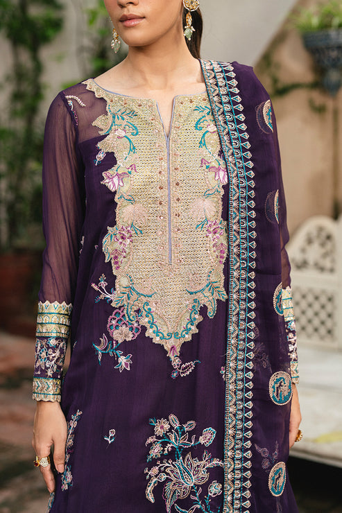 Maryum N Maria | Gulnaar Formals | 3 Piece Embroidered Chiffon POLINA - FSU5650 - Ladies Clothes - Maria Faisal