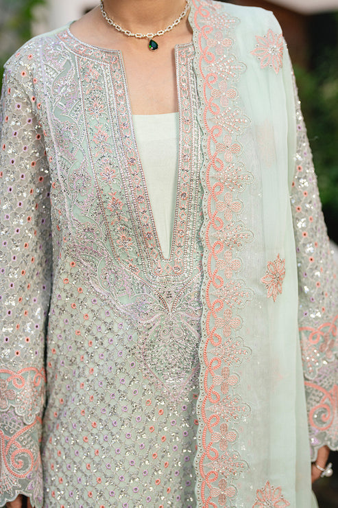 Maryum N Maria | Gulnaar Formals | 3 Piece Embroidered Chiffon TATIANA - FSU5652 - Ladies Clothes - Maria Faisal