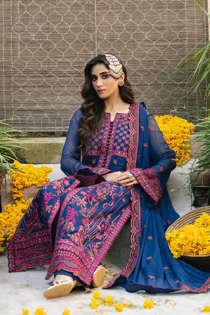 Maryum N Maria | Gulnaar Formals | 3 Piece Embroidered Chiffon ROKSANA - FSU5653 - Ladies Clothes - Maria Faisal