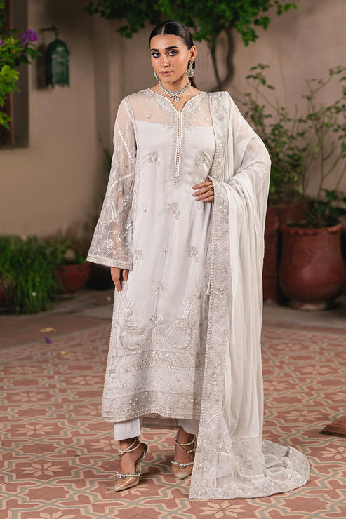Maryum N Maria | Gulnaar Formals | 3 Piece Embroidered Chiffon FAINA - FSU5656 - Ladies Clothes - Maria Faisal