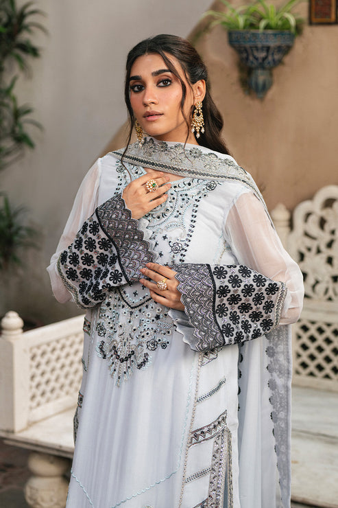 Maryum N Maria | Gulnaar Formals | 3 Piece Embroidered Chiffon LILIYA - FSU5657 - Ladies Clothes - Maria Faisal