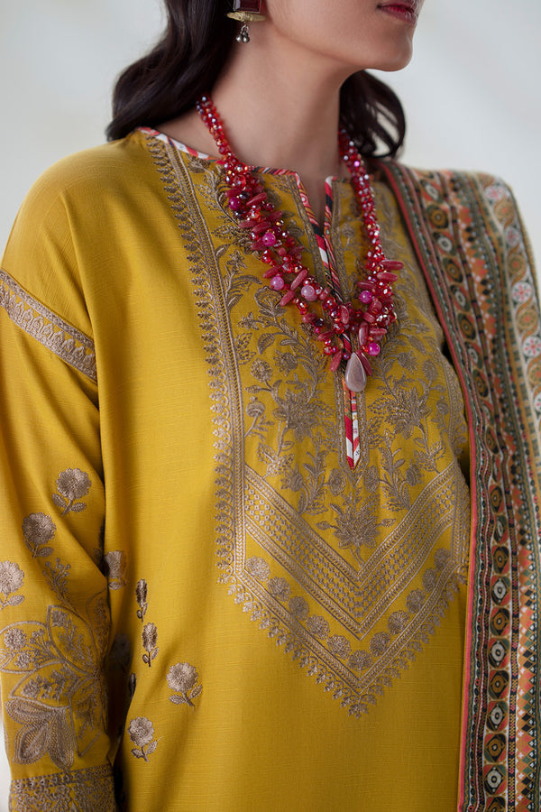 Maryum N Maria | Noore Winters 25 | 3 Piece Embroidered Khaddar APANA - FSU5671 - Casual Dress - available at Maria Faisal in UK and USA.