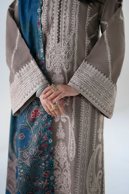 Maryum N Maria | Noore Winters 25 | 3 Piece Embroidered Khaddar ANGEZA - FSU5679 - Casual Dress - available at Maria Faisal in UK and USA.