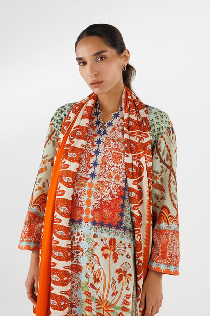 Sana Safinaz | Luxury Pret | Linen Suit FW25MHY503BP3 - Dress - available at Maria Faisal in UK and USA.
