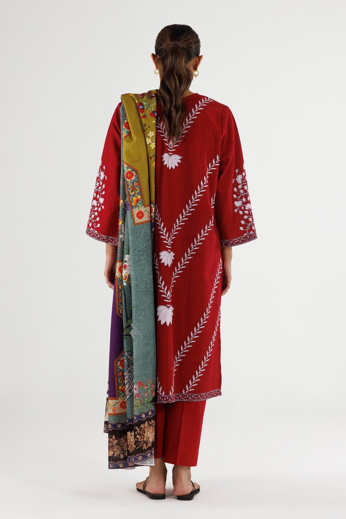 Sana Safinaz | Luxury Pret | Linen Suit FW25MHY506AP3 - Dress - available at Maria Faisal in UK and USA.