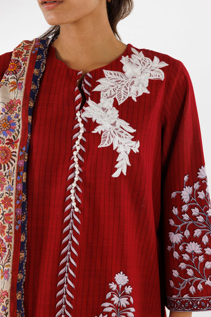 Sana Safinaz | Luxury Pret | Linen Suit FW25MHY506AP3 - Dress - available at Maria Faisal in UK and USA.