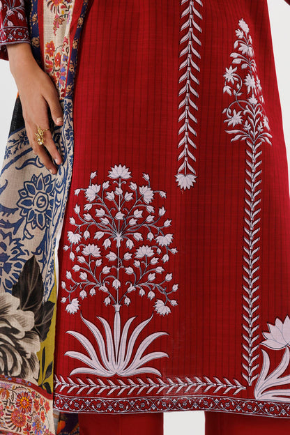 Sana Safinaz | Luxury Pret | Linen Suit FW25MHY506AP3 - Dress - available at Maria Faisal in UK and USA.