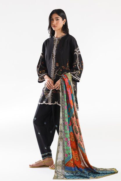 Sana Safinaz | Luxury Pret | Muzlin Linen Suit FW25MUZ015BP3 - Dress - available at Maria Faisal in UK and USA.