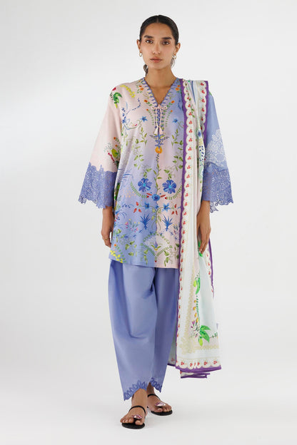 Sana Safinaz | Luxury Pret | Muzlin Linen Suit FW25MUZ017BP3 - Dress - available at Maria Faisal in UK and USA.