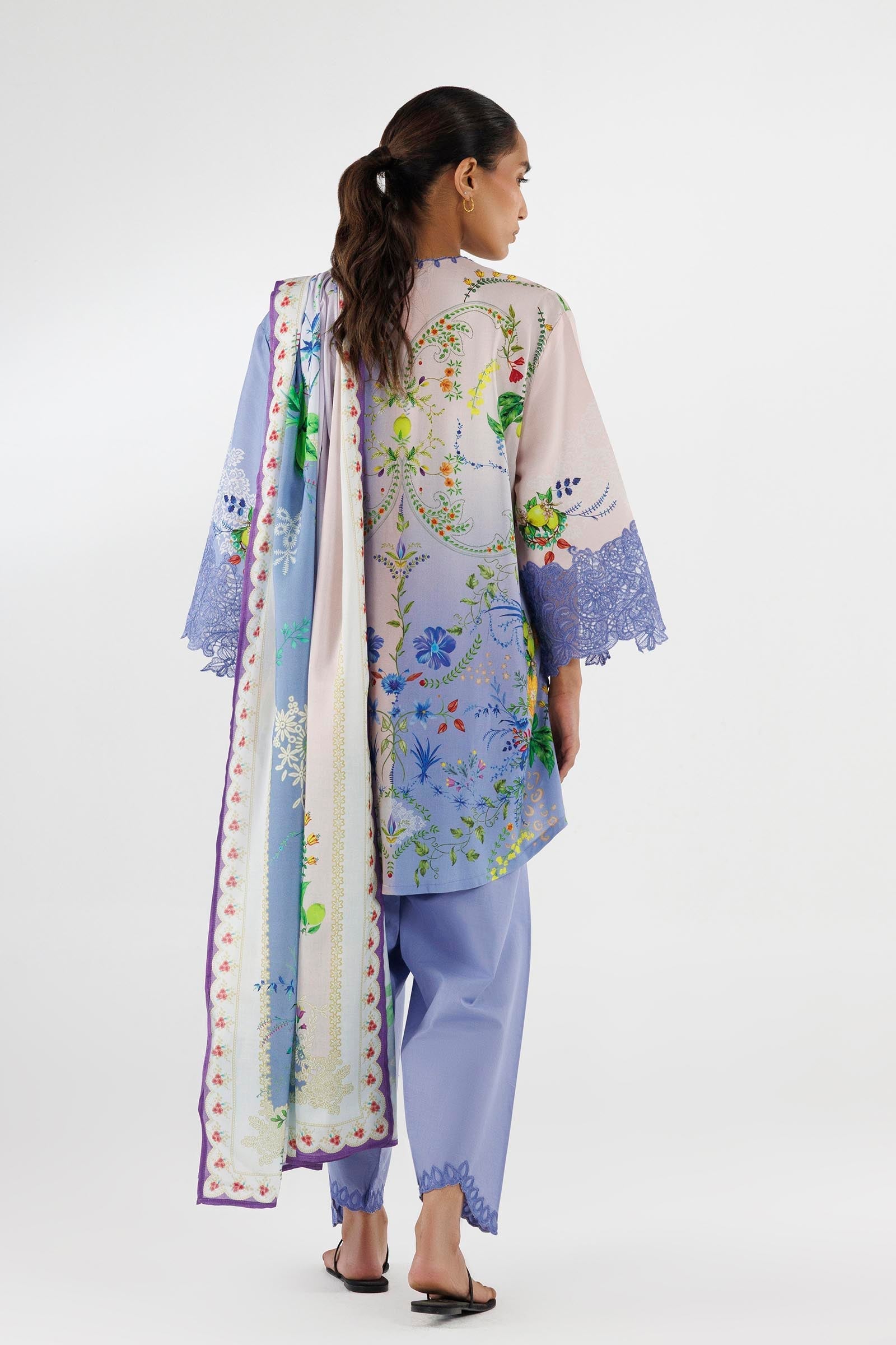 Sana Safinaz | Luxury Pret | Muzlin Linen Suit FW25MUZ017BP3 - Dress - available at Maria Faisal in UK and USA.