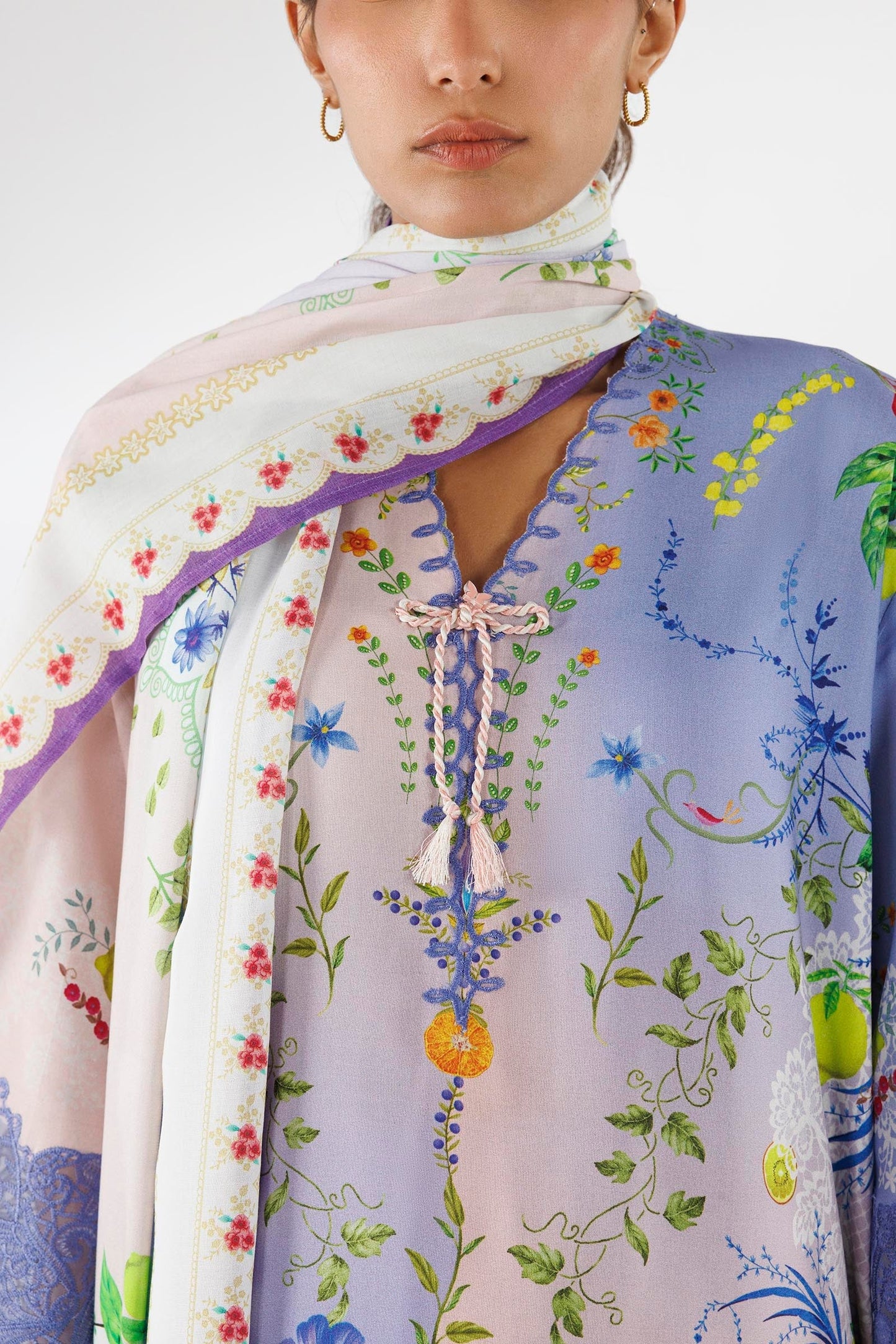 Sana Safinaz | Luxury Pret | Muzlin Linen Suit FW25MUZ017BP3 - Dress - available at Maria Faisal in UK and USA.