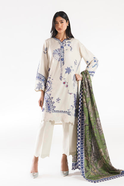 Sana Safinaz | Luxury Pret | Muzlin Linen Suit FW25MUZ020BP3 - Dress - available at Maria Faisal in UK and USA.