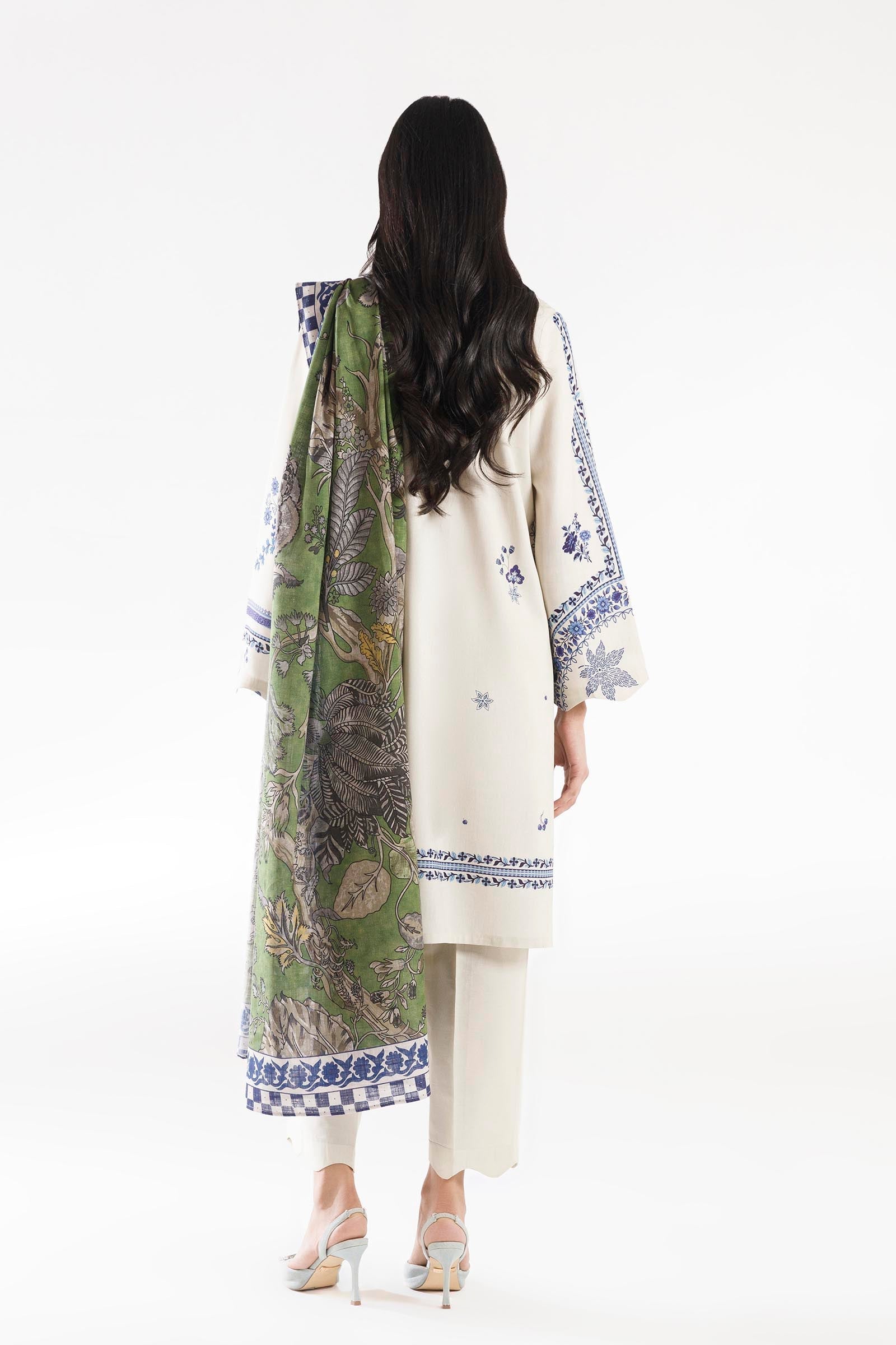 Sana Safinaz | Luxury Pret | Muzlin Linen Suit FW25MUZ020BP3 - Dress - available at Maria Faisal in UK and USA.