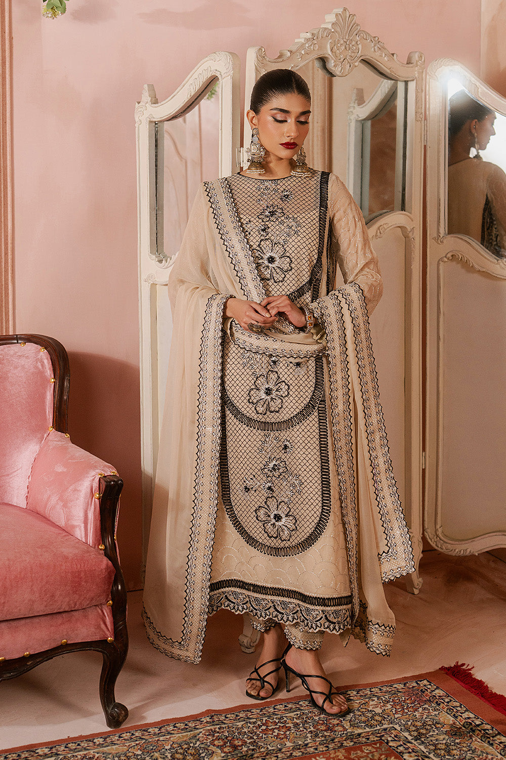 Maryum N Maria | Luxury Edit | NAVA - MWU5686 - Luxury Dress - available at Maria Faisal in UK and USA.