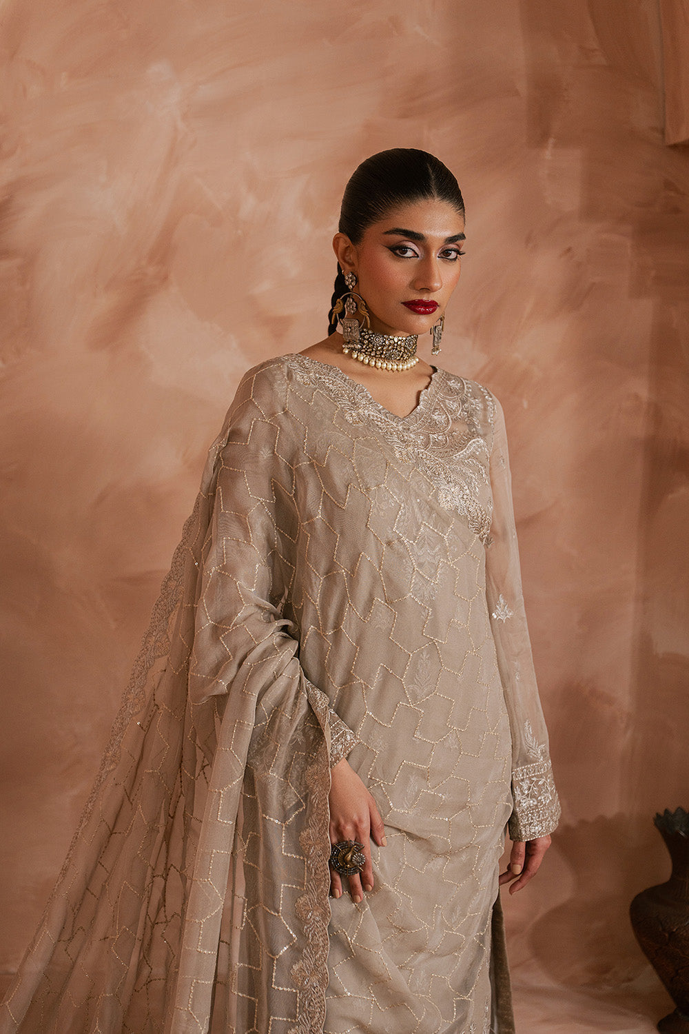 Maryum N Maria | Luxury Edit | SHAI - MWU5687 - Luxury Dress - available at Maria Faisal in UK and USA.