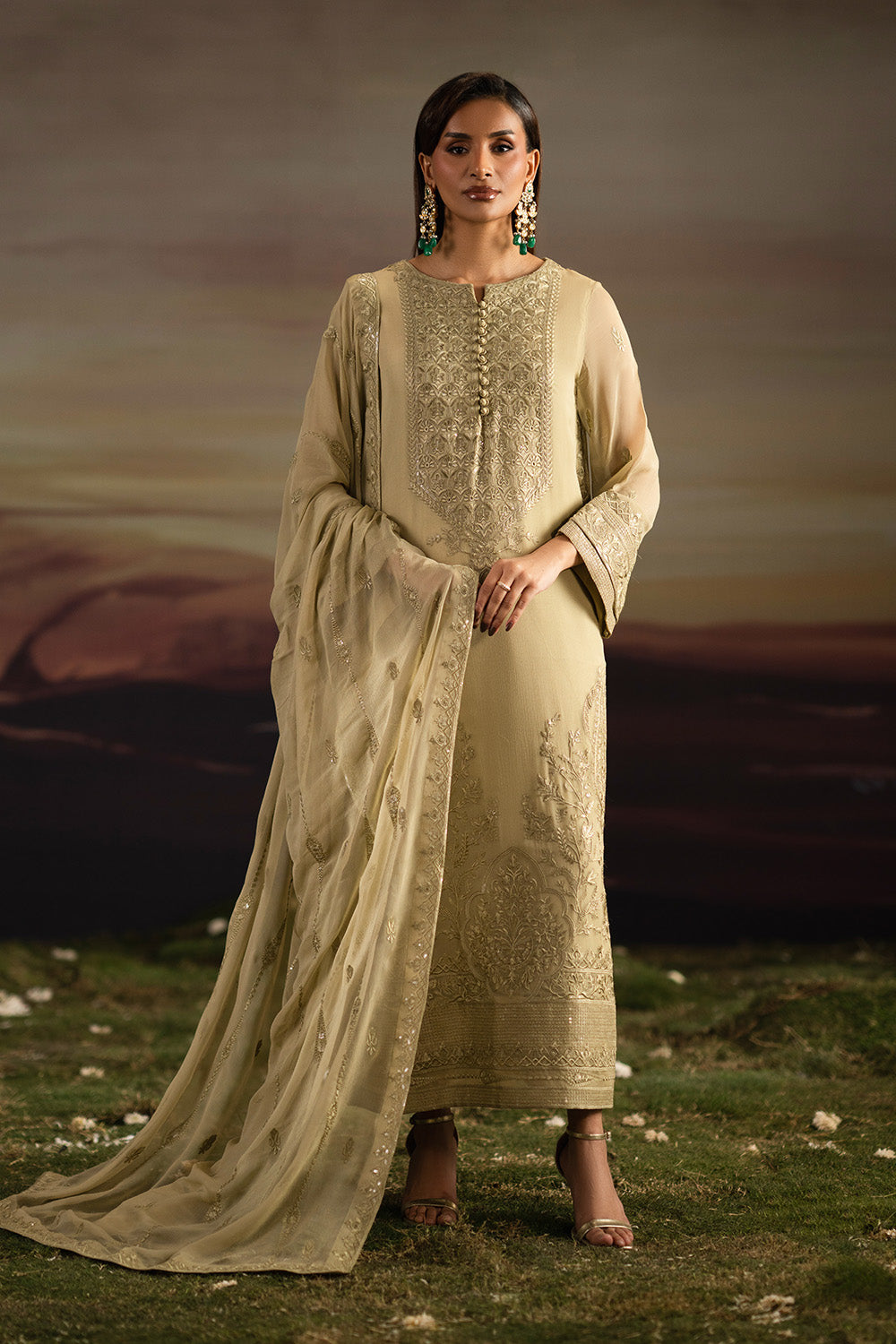 Fressia Premium | Luxury 26 | ISHA - FWU5701 - Luxury Dress - available at Maria Faisal in UK and USA.