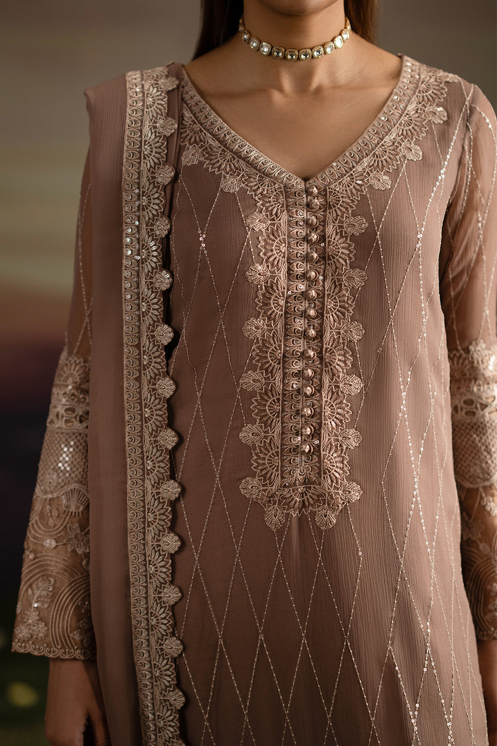 Fressia Premium | Luxury 26 | ITHAZH - FWU5703 - Luxury Dress - available at Maria Faisal in UK and USA.