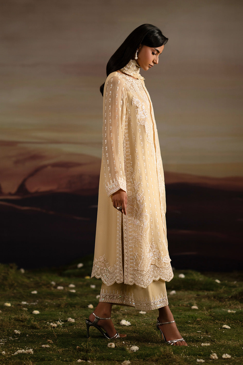Fressia Premium | Luxury 26 | ISHANI - FWU5705 - Luxury Dress - available at Maria Faisal in UK and USA.