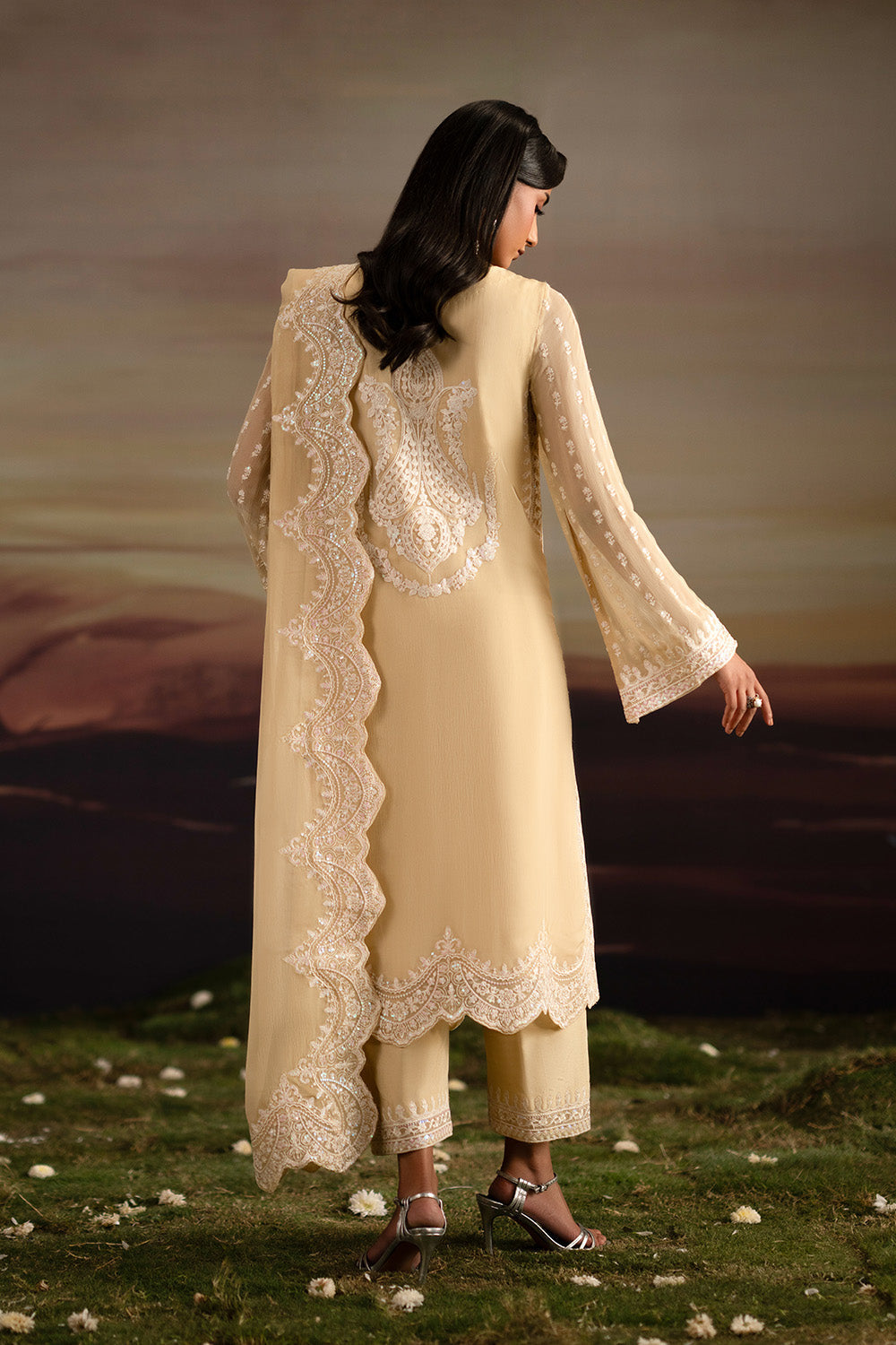 Fressia Premium | Luxury 26 | ISHANI - FWU5705 - Luxury Dress - available at Maria Faisal in UK and USA.