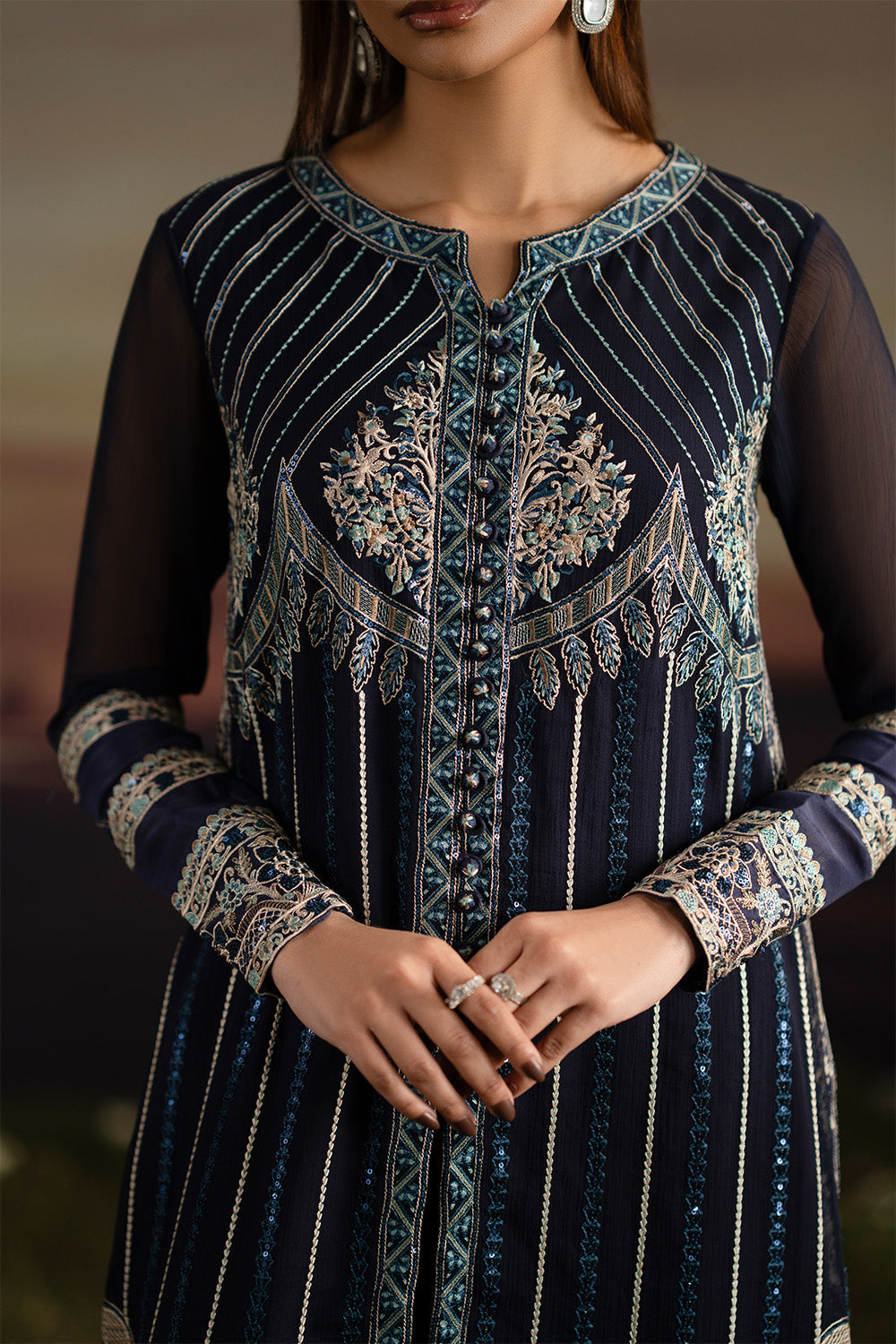 Fressia Premium | Luxury 26 | INDU - FWU5706 - Luxury Dress - available at Maria Faisal in UK and USA.