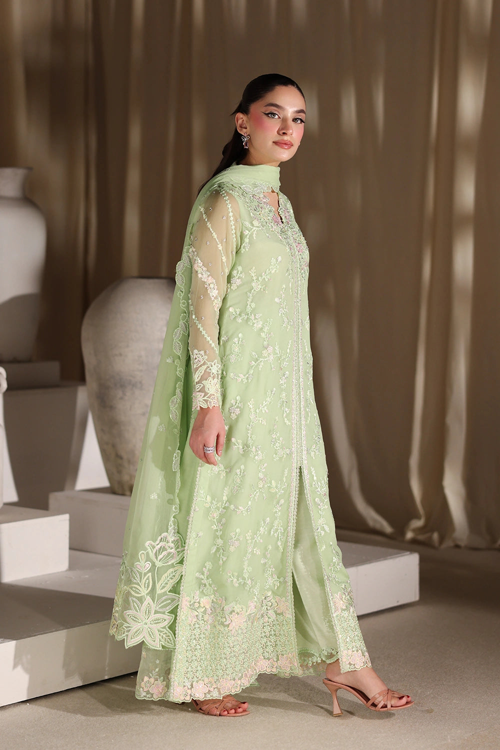 Azure | Azure Luxe | Fairy Fern - Luxury Dress - available at Maria Faisal in UK and USA.