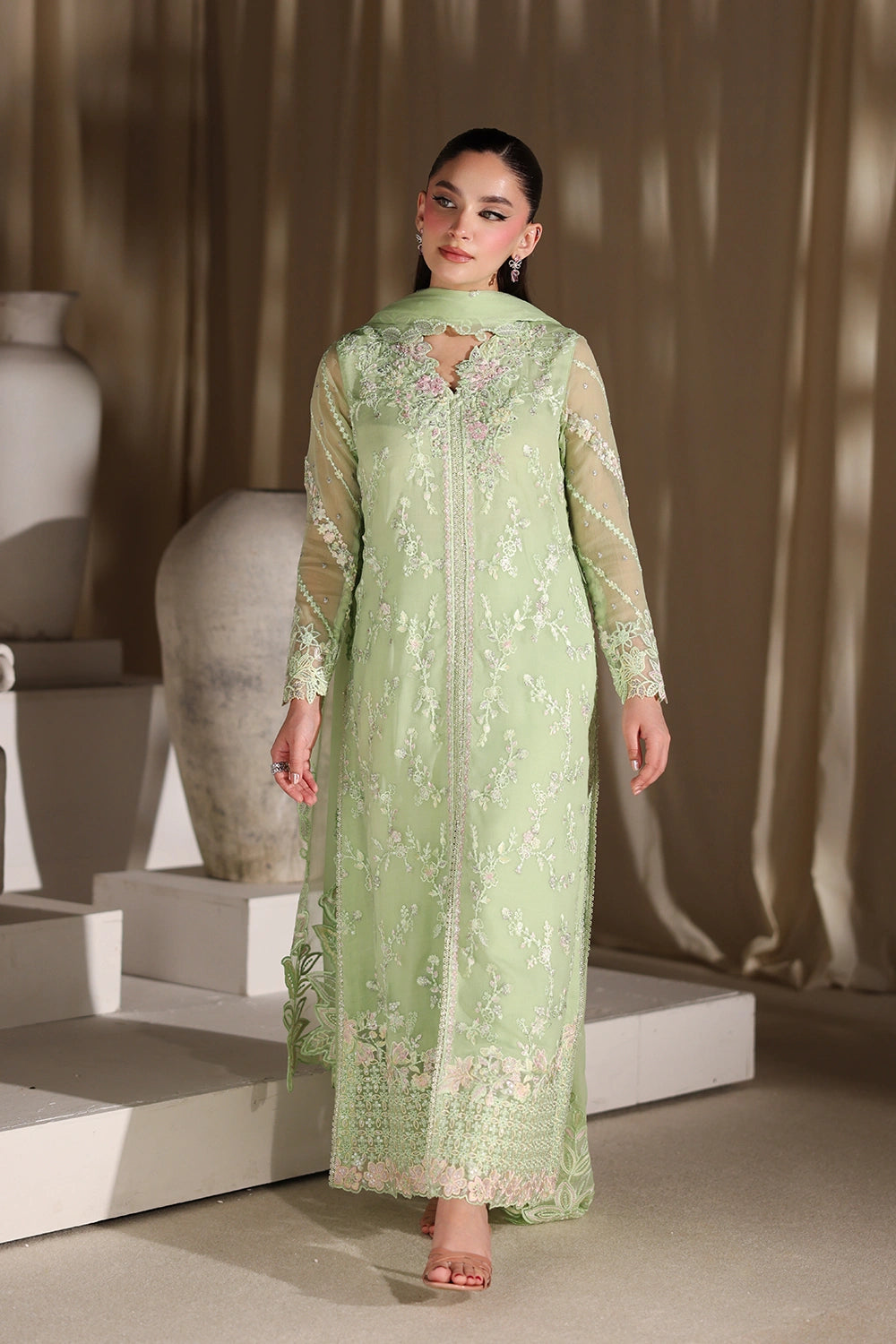 Azure | Azure Luxe | Fairy Fern - Luxury Dress - available at Maria Faisal in UK and USA.