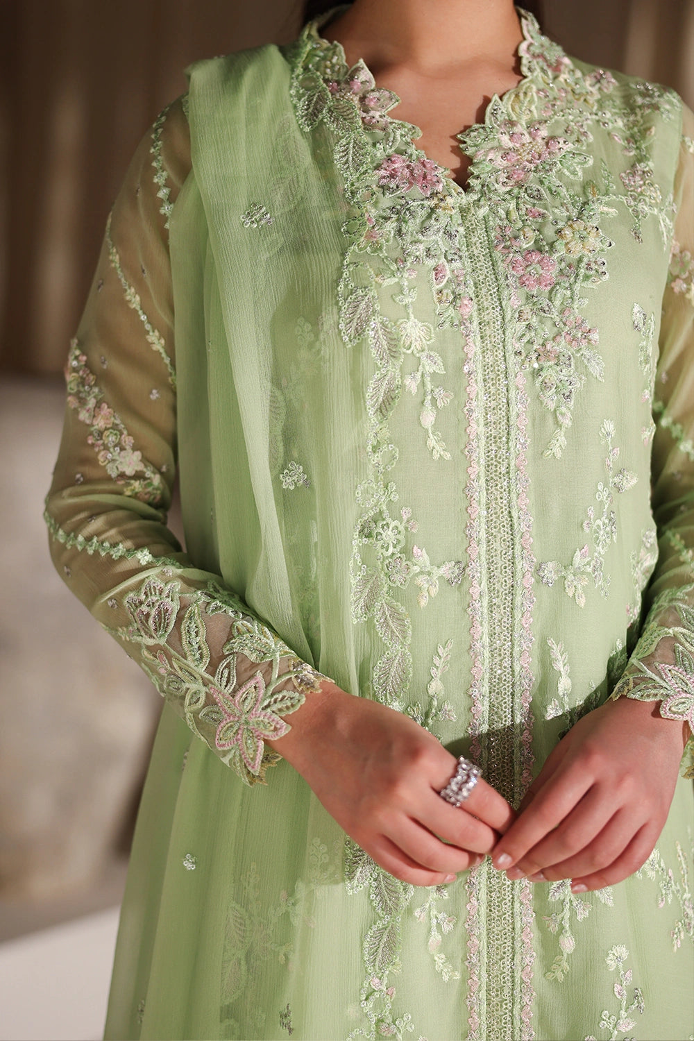 Azure | Azure Luxe | Fairy Fern - Luxury Dress - available at Maria Faisal in UK and USA.